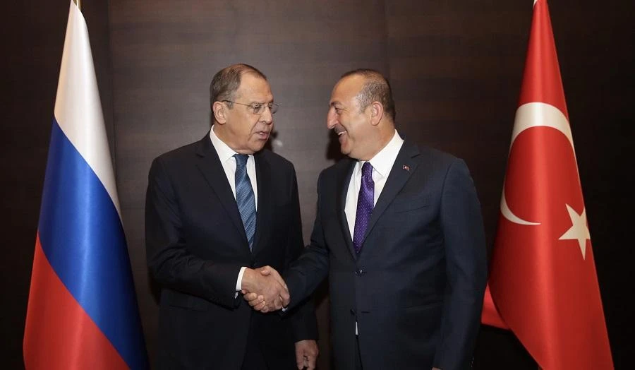 Turkish foreign minister Mevlut Cavusoglu and his Russian counterpart Sergei Lavrov met in Antalya. (AFP)