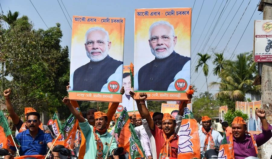 Indian Prime Minister Narendra Modi’s ruling alliance gained benefits from a spike of national sentiment after recent clashed with neighboring Pakistan. (File/AFP)