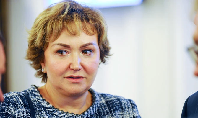 In this photo taken on Tuesday, July 3, 2018, S7 Group co-owner Natalia Fileva attends a meeting in Novosibirsk, Russia. (AP)