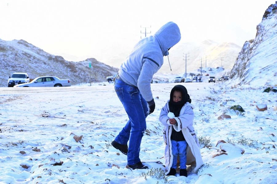 Tabuk residents expressed their happiness with the weather. (SPA)