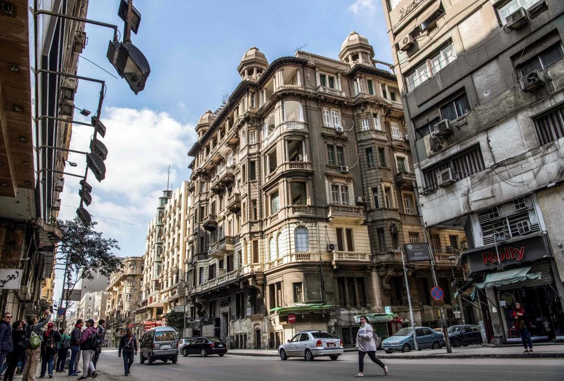 This picture taken on March 8, 2019 shows a view of a historic building in the Egyptian capital Cairo's downtown district. (AFP/Khaled Desouki)