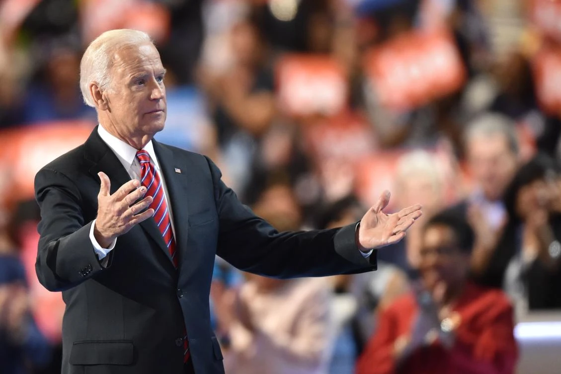 Former US Vice President Joe Biden speaks on the third evening session of the Democratic National Convention at the Wells Fargo Center in Philadelphia, Pennsylvania. (File/AFP/Nicholas Kamm)