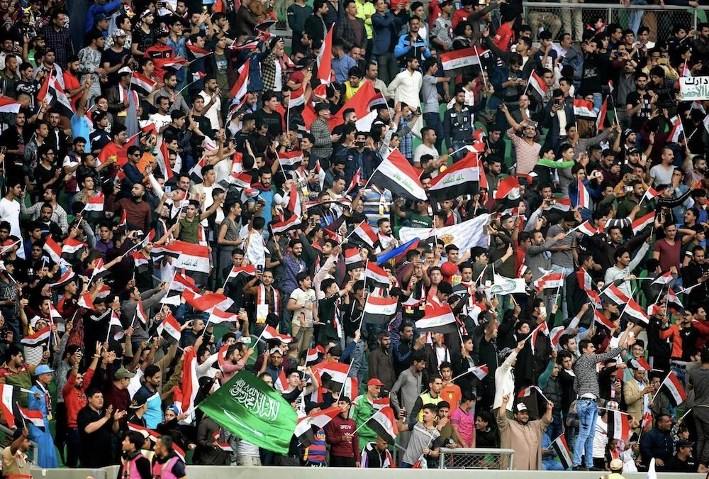Saudi Arabia played against Iraq in 2018 to mark the return of football on Iraqi soil. King Salman has given the country $1 billion to build a sports city. (AP)