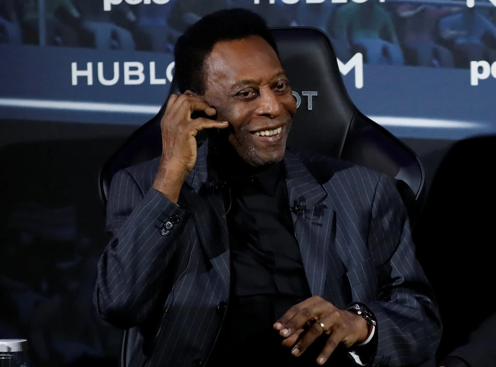 Brazilian soccer legend Pele is seen in Paris, April 2, 2019. (Reuters)