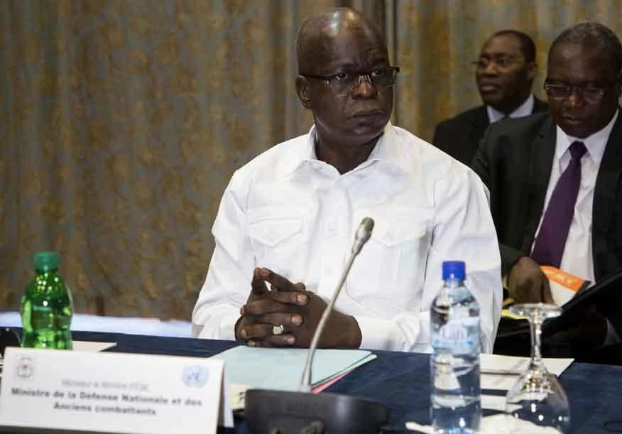 Burkina Faso's Defense Minister Cherif Sy listens during a meeting with the US Security Council members in Ouagadougou on March 24, 2019. (AFP)