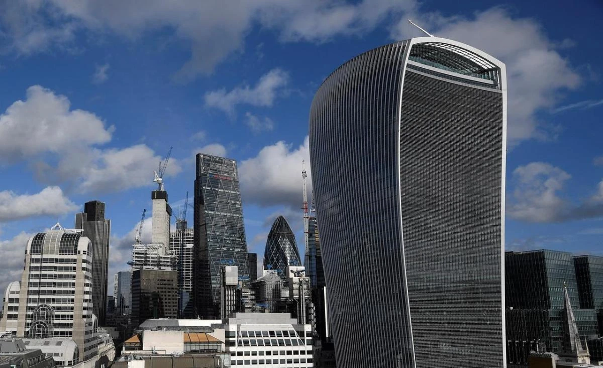 The City of London financial district with office skyscrapers commonly known as ‘Cheesegrater’, ‘Gherkin’ and ‘Walkie Talkie’. (Reuters)