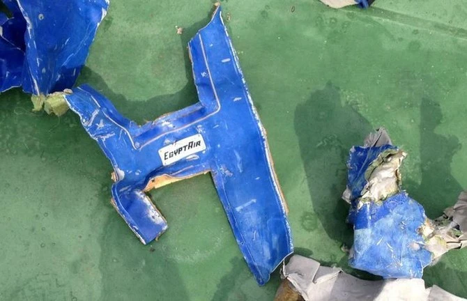 Recovered debris of the EgyptAir jet that crashed in the Mediterranean Sea is seen in this handout image released May 21, 2016 by Egypt’s military. (Reuters)