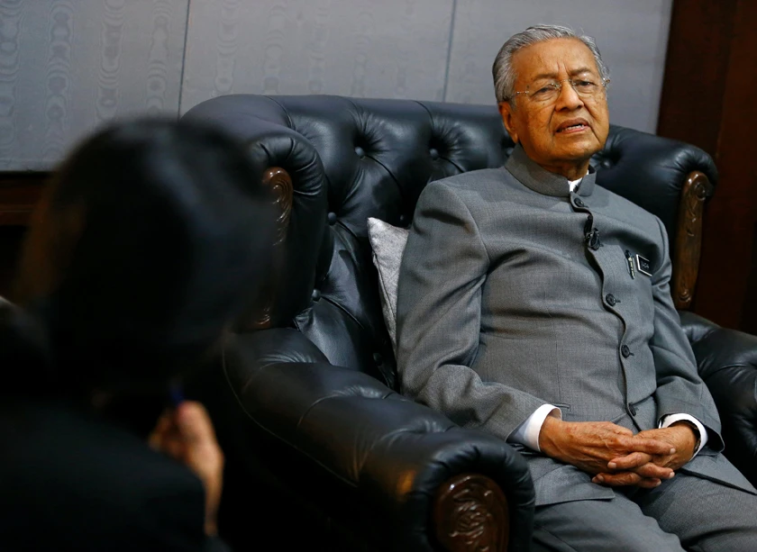 Malaysia's Prime Minister Mahathir Mohamad reacts during an interview n Langkawi, Malaysia, on March 28, 2019. (REUTERS/Feline Lim)