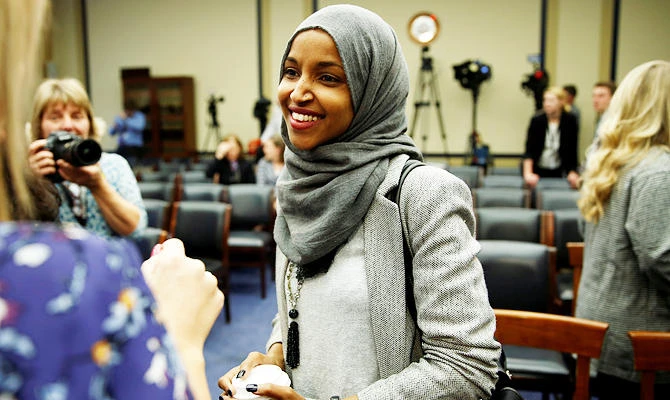 Representative-elect Ilhan Omar (D-MN) speaks to the media after a lottery for office assignments on Capitol Hill in Washington, U.S., November 30, 2018. (REUTERS)