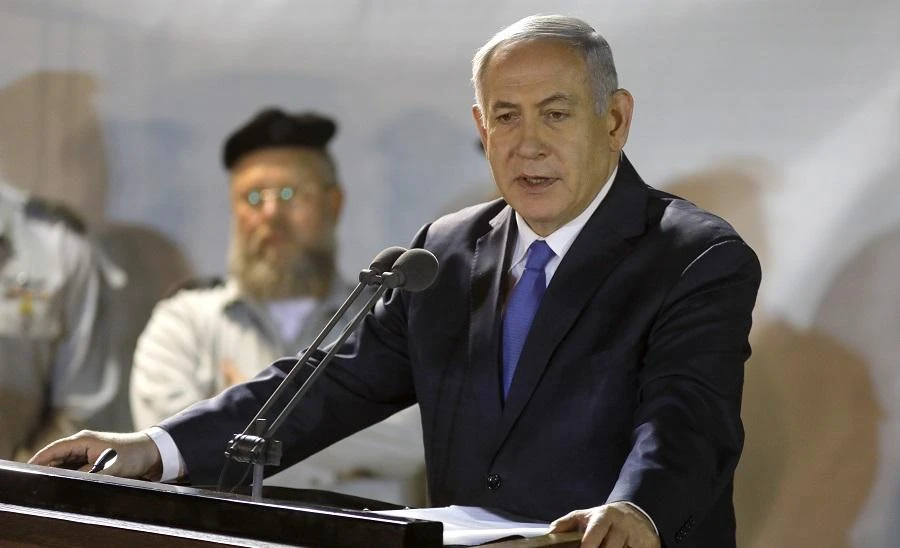Israeli Prime Minister Benjamin Netanyahu’s comments come just days before the closely-fought April 9 poll. (File/AFP)