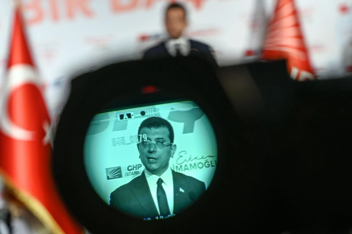 Turkey’s main opposition party CHP candidate Ekrem Imamoglu, who claimed victory as Istanbul mayor, was leading by a margin of 15,722 votes with 92.3 percent of partial recounts completed. (AFP)