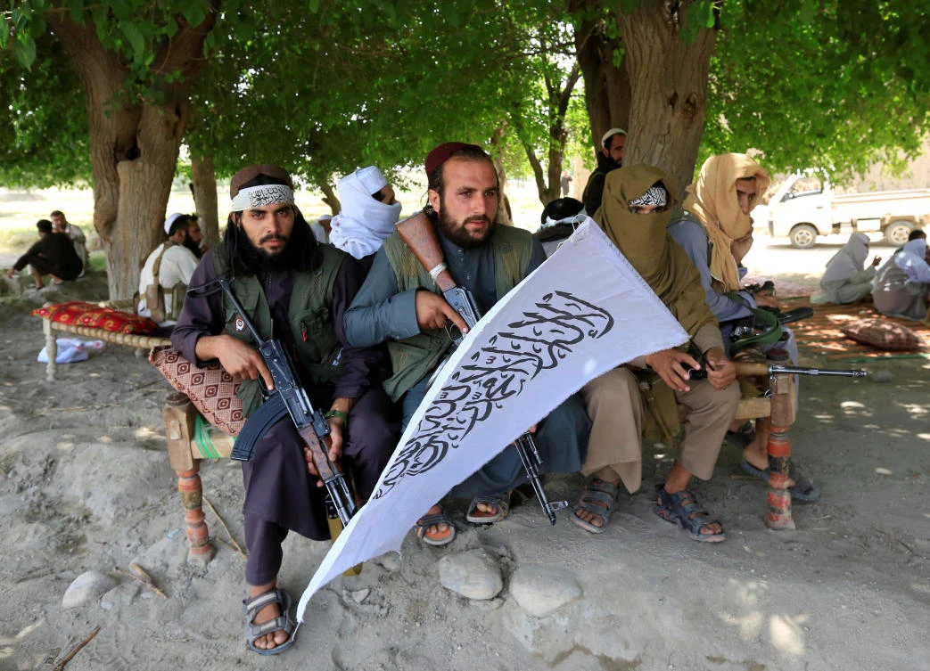Taliban gather to celebrate cease-fire in Ghanikhel district of Nangarhar province, Afghanistan in this June 16, 2018 photo. (Reuters)