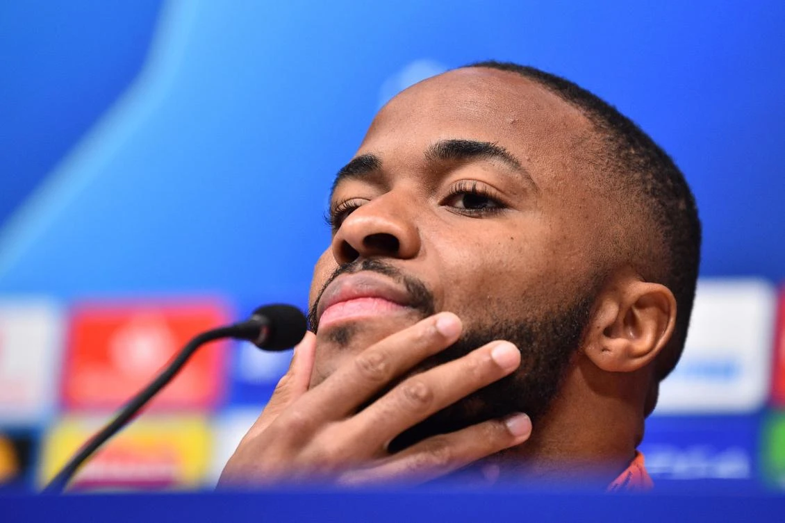 Manchester City's English midfielder Raheem Sterling - who has spoken out against ongoing racist abuse in football - at a press conference ahead of the Tottenham Hotspur UEFA Champions League quarterfinal first leg. (AFP)
