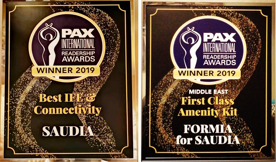 Saudi Arabian Airlines wins awards for inflight entertainment, kits
