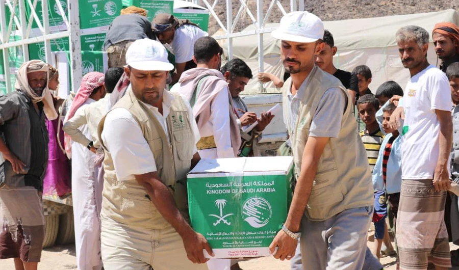 The baskets weighed 629 tons, and are part of a project to alleviate suffering across Yemen. (SPA)