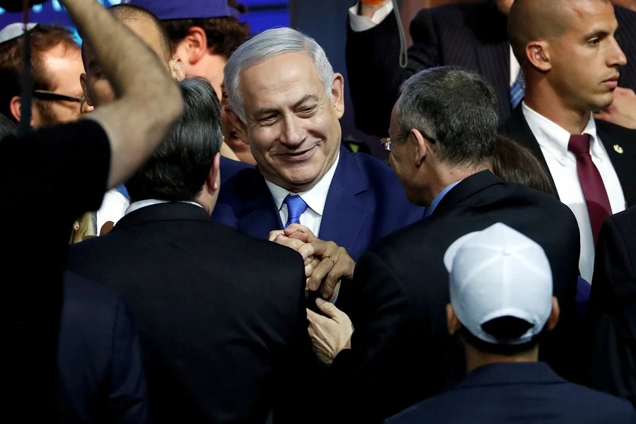 Israeli Prime Minister Benjamin Netanyahu's governing right-wing Likud Party appeared almost neck and neck with his main centrist rival Benny Gantz in Israel's election. (Reuters)