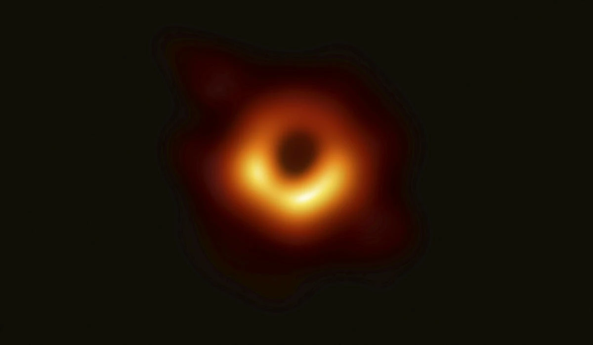 This image released Wednesday, April 10, 2019, by Event Horizon Telescope shows a black hole. Scientists revealed the first image ever made of a black hole after assembling data gathered by a network of radio telescopes around the world. (Event Horizon Telescope Collaboration/AP)