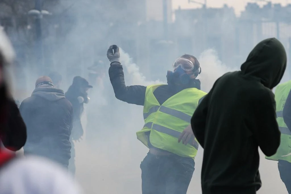 The yellow vest protests against social inequality have proved the biggest challenge to French President Emmanuel Macron since he came to power. (AFP)