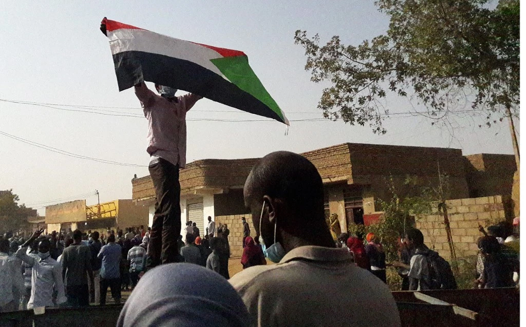 The demonstrators often chant "freedom, peace, justice” during their demonstrations. (AFP)