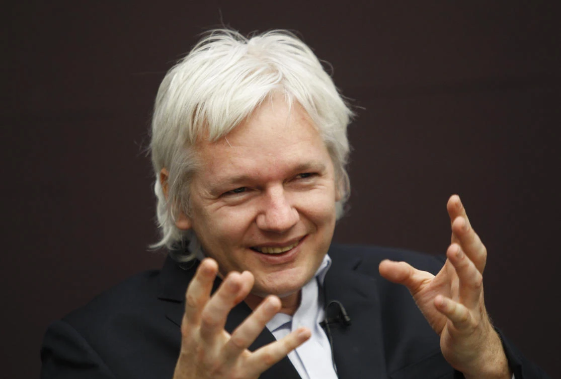 In this Dec. 1, 2011, file photo, WikiLeaks founder Julian Assange gestures as he speaks during a news conference in central London. (FILE/AFP)