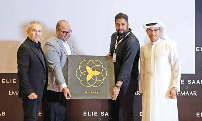 The gated island destination in Dubai was unveiled by Mohamed Alabbar, chairman of Emaar, and Elie Saab, founder and chairman of Elie Saab Group.