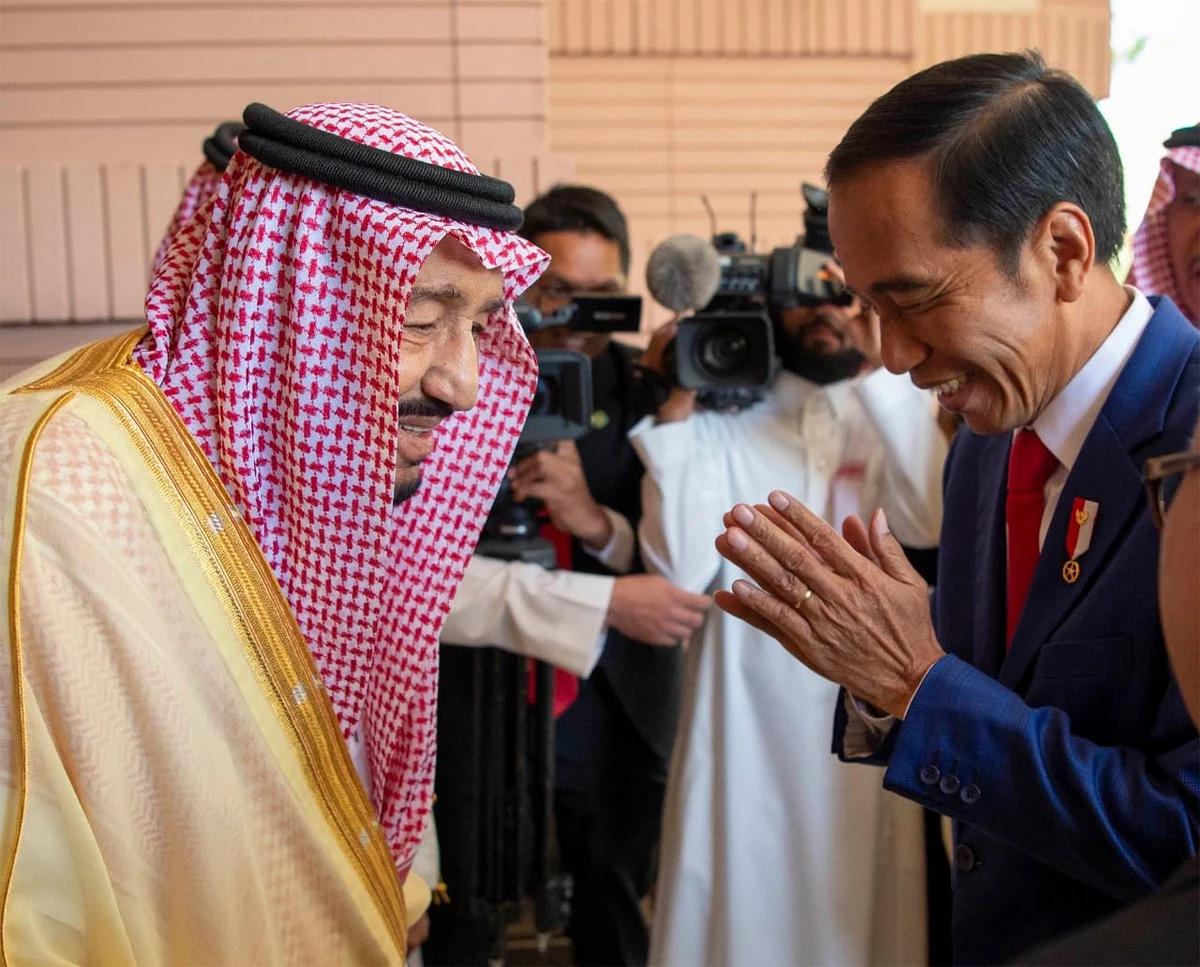 Saudi Arabia’s King Salman holds talks with Indonesian President Joko Widodo. (SPA)