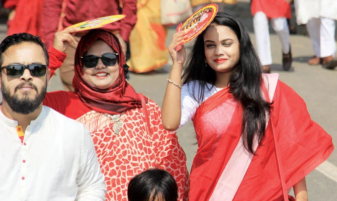Thousands of people took to the streets of Dhaka to celebrate the Bengali new year. (AN photo by Shehab Sumon Dhaka)