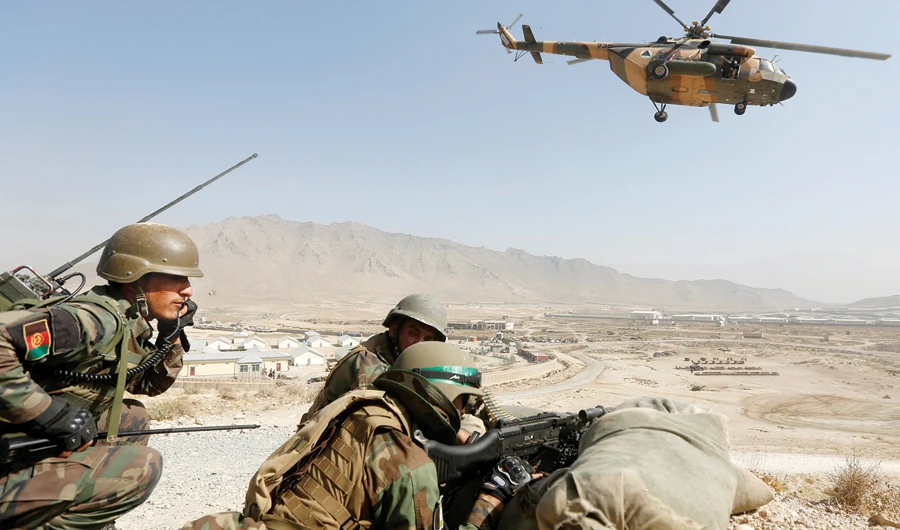 Afghan National Army officers take part in a training exercise at the Kabul Military Training Center. File/Reuters