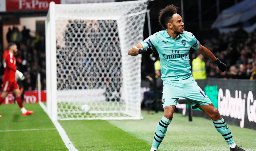 Aubameyang scored a comical opener. (Reuters)
