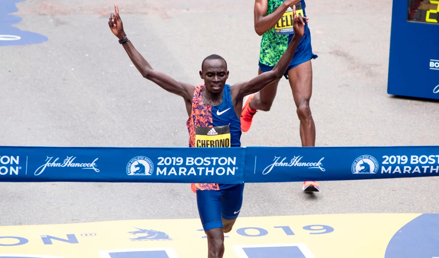 Kenya’s Cherono wins men’s Boston Marathon in sprint to tape