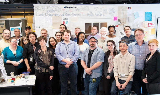 Attacked newsroom: Pulitzer commemorated with somber silence