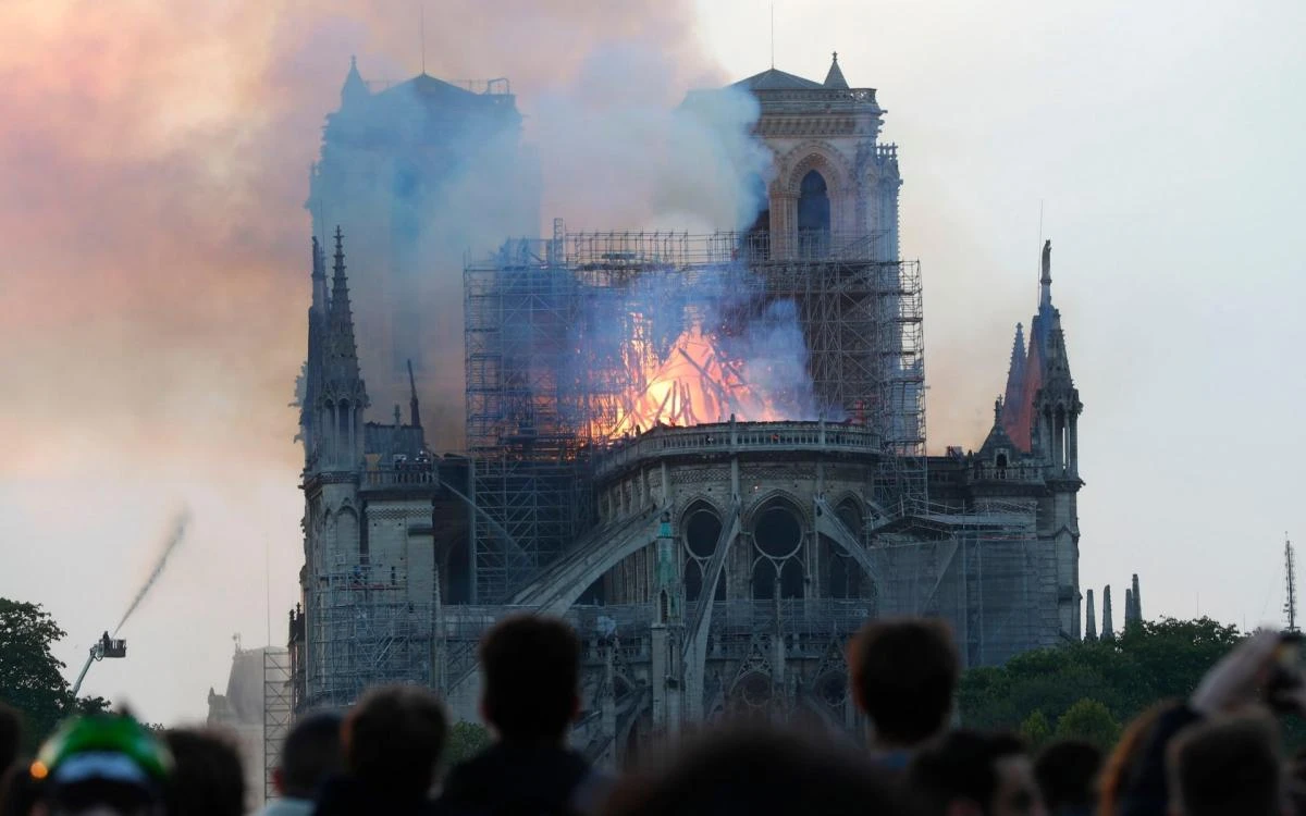 It could take decades to repair the damage caused to the Notre Dame cathedral by a massive fire that destroyed the roof and spire of the famous Paris landmark. (AP)