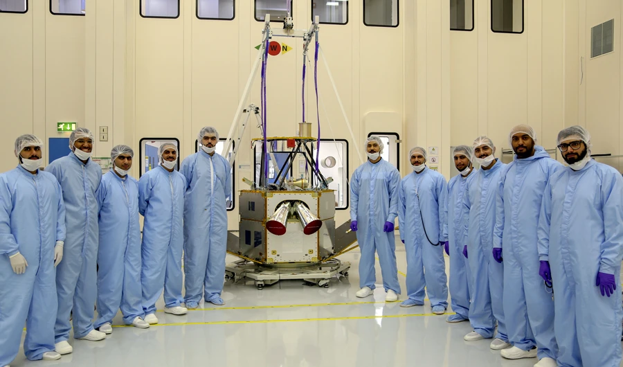 The KhalifaSat is one of the world’s most advanced remote-sensing Earth observation satellites which was built in the Space Technology Laboratories at the MBRSC.