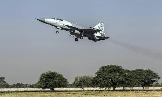 In this file photo, a JF-17 Thunder fighter jet of the Pakistan Air Force takes off from Mushaf base in Sargodha, north Pakistan, on June 7, 2013. (REUTERS)