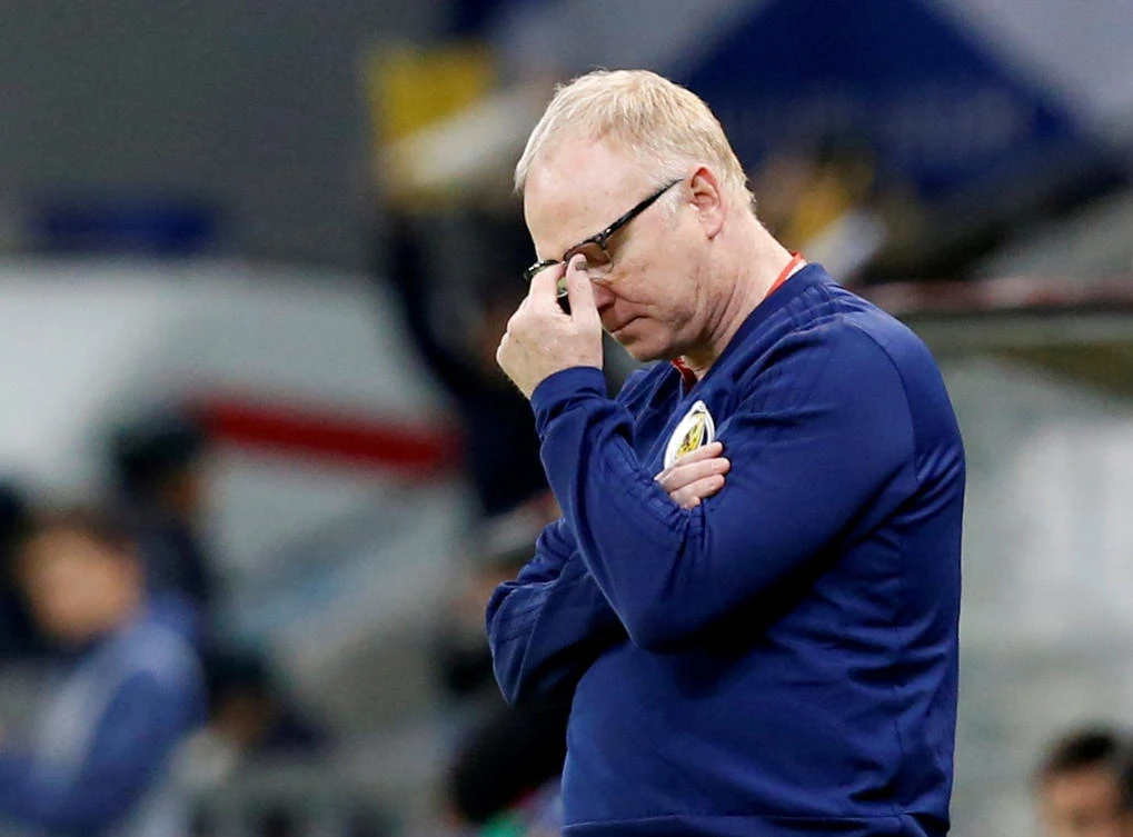 Alex McLeish during Scotland’s Euro 2020 Qualifier loss to Kazakhstan in Astana. (Reuters)