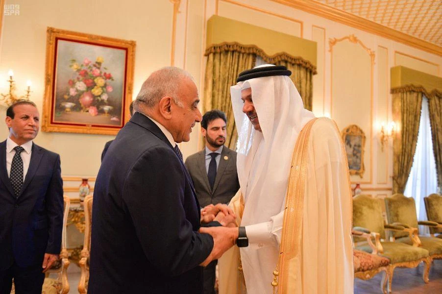 On the second day of his visit to Saudi Arabia, Abdul-Mahdi met with the secretary general of the GCC, Abdullatif bin Rashid Al-Zayani in Riyadh. (SPA)