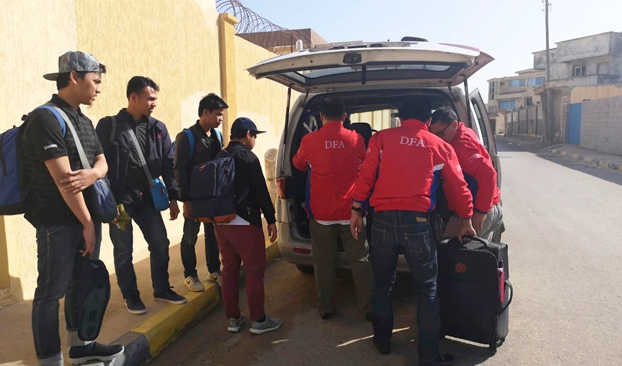 There are around 2,600 documented Filipinos in Libya overall. (Department of Foreign Affairs via AP)