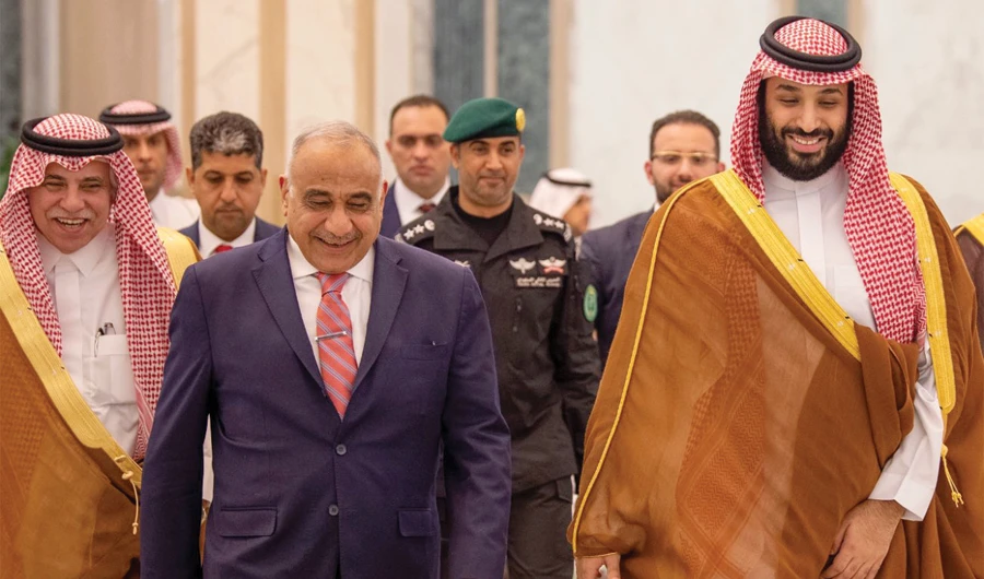 Crown Prince Mohammed bin Salman meets Iraqi Prime Minister Adel Abdul Mahdi in Riyadh. (SPA)