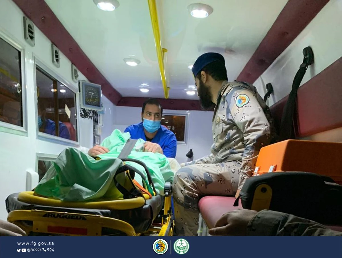 Saudi border guards rescued a French female tourist on Friday after she broke her leg on board a cruise ship in the Red Sea. (Social media/@BG994)