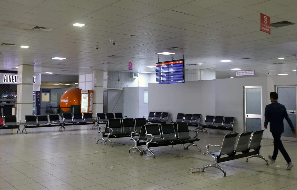 The empty Mitiga International Airport following an earlier air strike on April 8, 2019. (AFP)