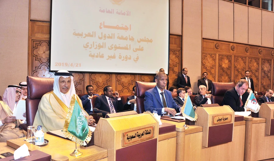 Saudi Minister of State for African Affairs Ahmed bin Abdul Aziz Kattan attends a session of the Arab League foreign ministers in Cairo on Sunday. (SPA)