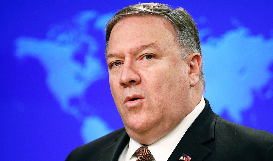 Secretary of State Mike Pompeo has pointed to a recent appeal by Hezbollah for donations as a sign of US success in curbing Iran. (AP)