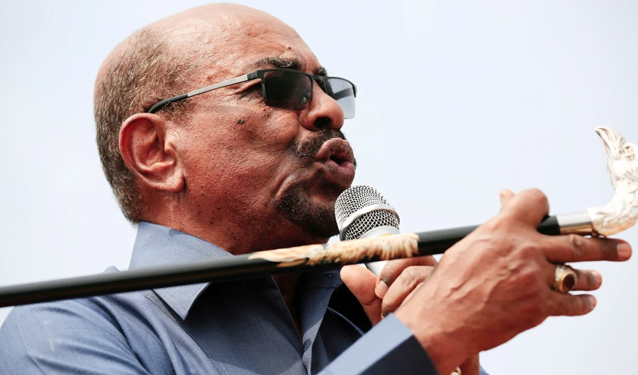 Sudan's President Omar Al-Bashir addresses supporters during his visit to the war-torn Darfur region, in Bilal, Darfur, Sudan. (Reuters/File)