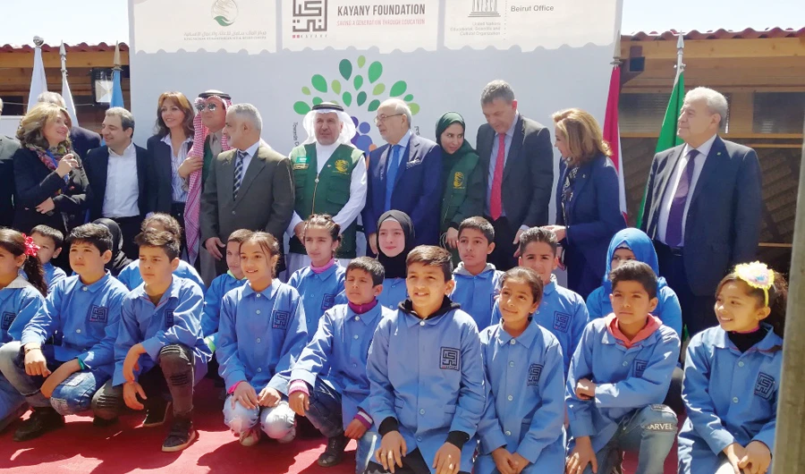 KSRelief Supervisor General Dr. Abdullah Al-Rabeeah at the launching ceremony of UNESCO schools for Syrian refugees. (AN photo)