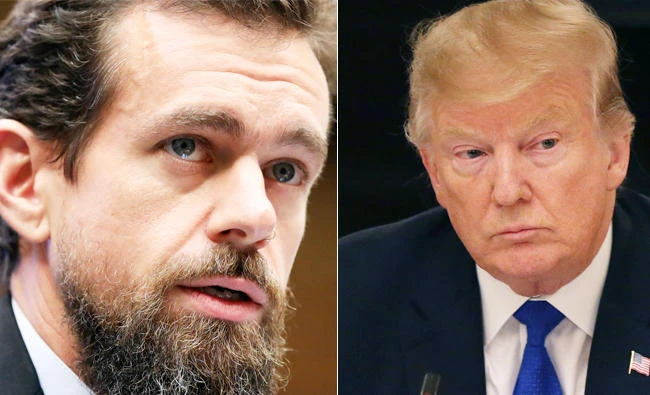 Twitter CEO Jack Dorsey (L) and U.S. President Donald Trump. (REUTERS)
