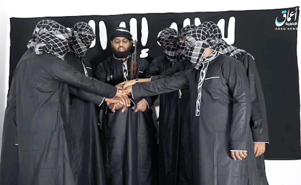 Zahran Hashim was shunned in his Sri Lankan hometown, but found loyal followers online with his divisive message. (Image grab from press release of the Daesh propaganda site Amaq)