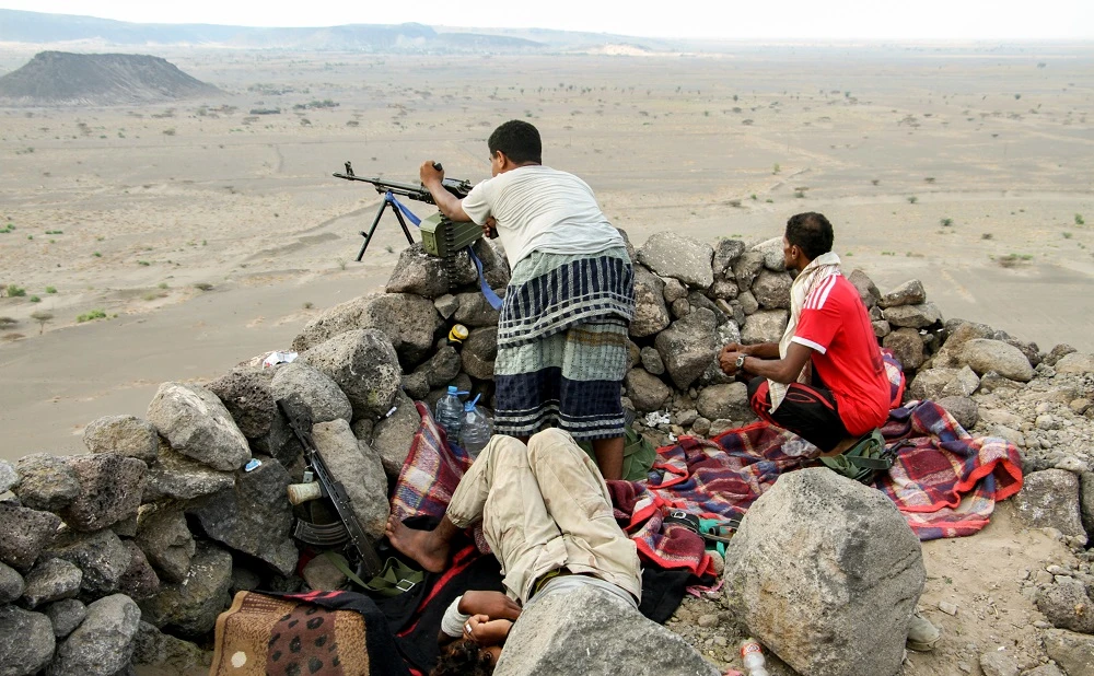 During clashes, the army killed seven Houthi militia, including a checkpoint commander. (File/AFP)