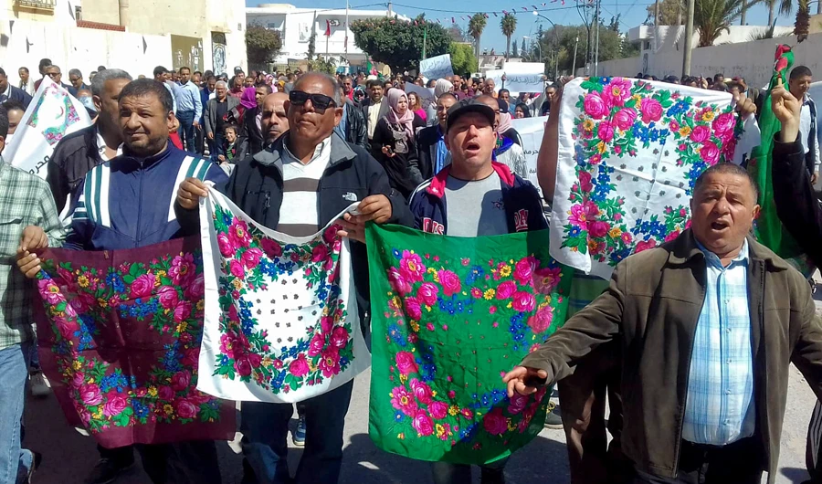 Traffic stopped and schools, hospitals and public offices were closed under a regional strike called by unions in Sidi Bouzid, the birthplace of Tunisian revolution. (AFP)