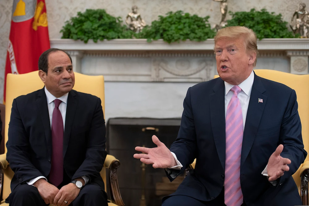 Egyptian President Abdel Fattah El-Sisi asked Donald Trump to act against the Muslim Brotherhood earlier this month. (AFP)