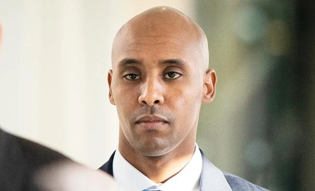 In this Friday, April 26, 2019, file photo, former Minneapolis police officer Mohamed Noor walks to court in Minneapolis. On Tuesday, April 30m 2019, a jury of 10 men and two women found Noor guilty of third-degree murder but acquitted of the more serious second-degree intentional murder. (AP)